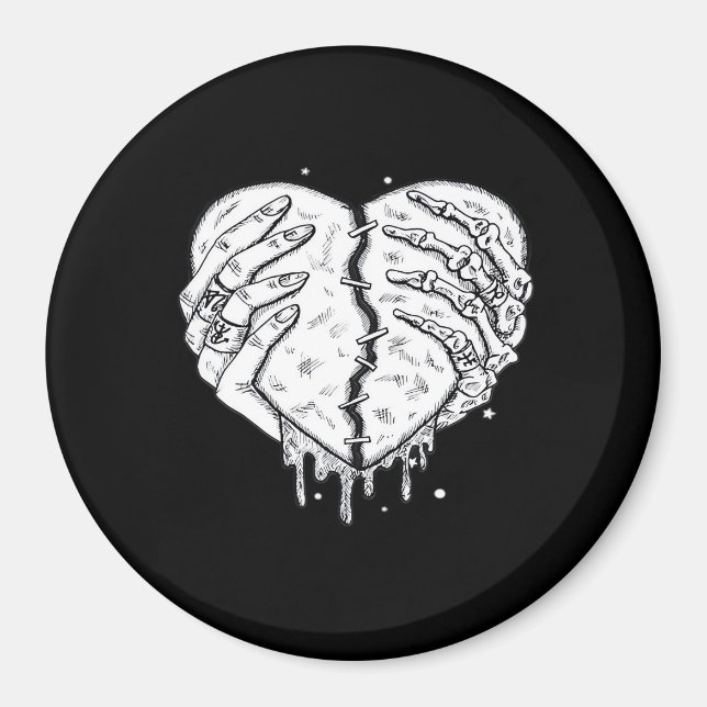 Skeleton Hands Heart– Gothic  Heart Classic Magnet (Front)