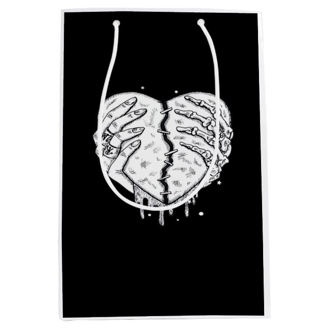 Skeleton Hands Heart– Gothic  Heart Classic Medium Gift Bag (Front)