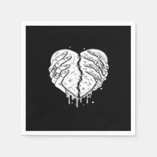 Skeleton Hands Heart– Gothic  Heart Classic Napkin