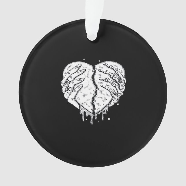 Skeleton Hands Heart– Gothic  Heart Classic Ornament (Front)