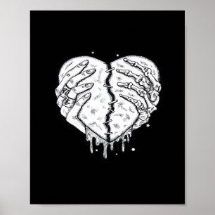 Skeleton Hands Heart– Gothic  Heart Classic Poster