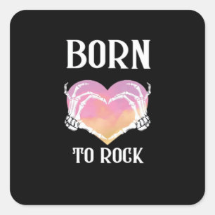 Skeleton Hands Heart Graphic For Classic Square Sticker