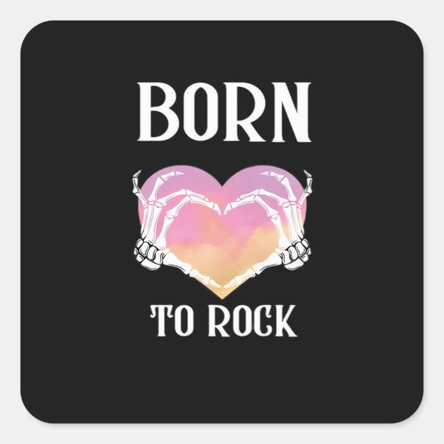 Skeleton Hands Heart Graphic For Classic Square Sticker (Front)