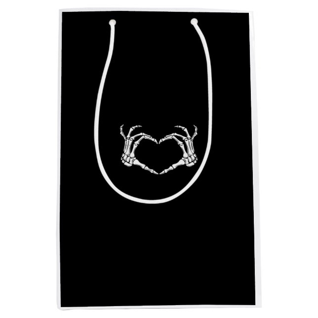 Skeleton Hands Heart Graphic Medium Gift Bag (Front)