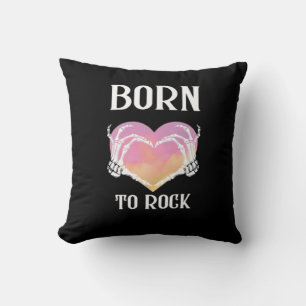 Skeleton Hands Heart Graphic Minimal Style Cushion