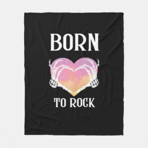 Skeleton Hands Heart Graphic Minimal Style Fleece Blanket