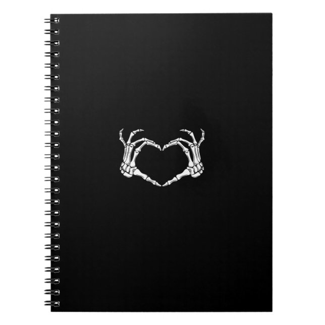 Skeleton Hands Heart Graphic Notebook (Front)