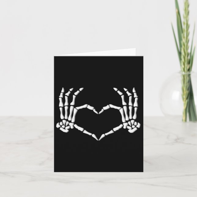 Skeleton Hands Heart Halloween Costume Men Women G Card (Front)