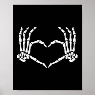 Skeleton Hands Heart Halloween Costume Men Women G Poster