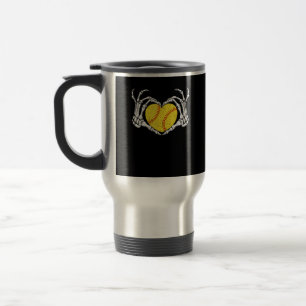 Skeleton Hands Heart Halloween Costume Softball Wo Travel Mug