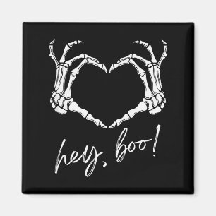 Skeleton Hands Heart Hey Boo Funny Halloween Men W Magnet