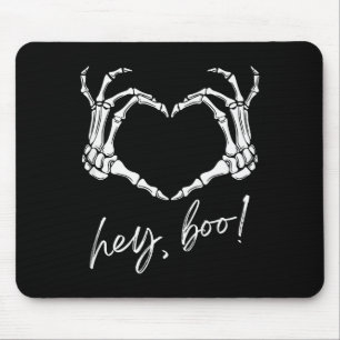 Skeleton Hands Heart Hey Boo Funny Halloween Men W Mouse Mat