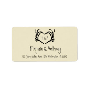 Skeleton Hands Heart Shape Return Address Label