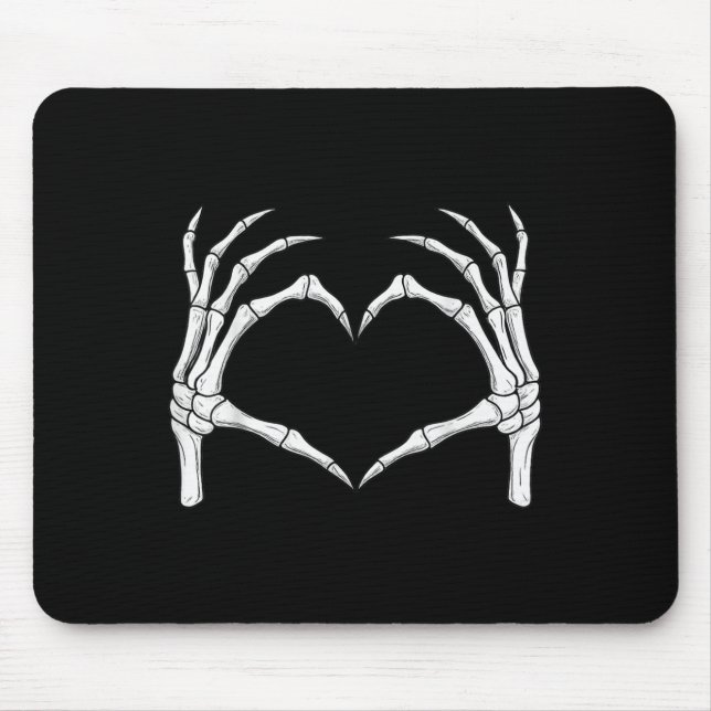 Skeleton Hands Heart Shape Soky Halloween Love Cre Mouse Mat (Front)