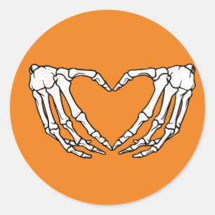 Skeleton Hands Heart Shape Sticker