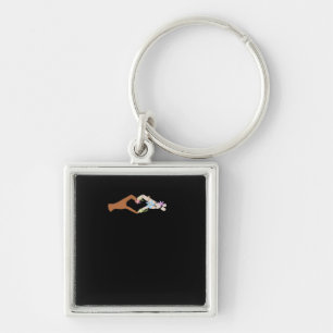 Skeleton Hands Heart Show Basic Key Ring
