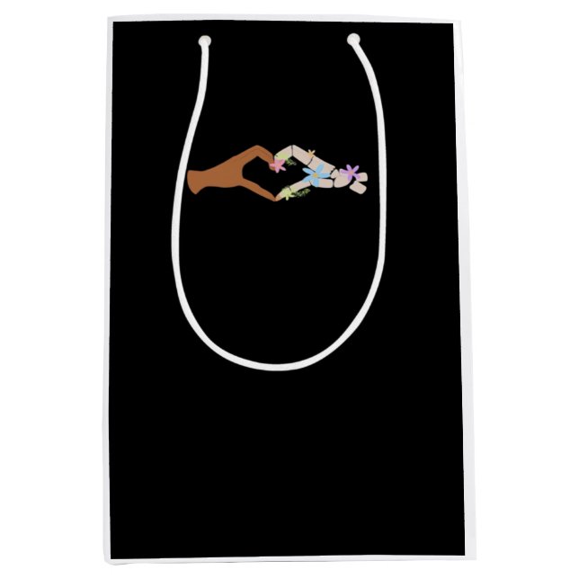 Skeleton Hands Heart Show Basic Medium Gift Bag (Front)