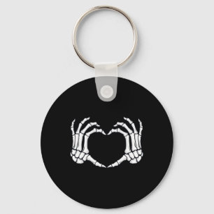 Skeleton Hands Heart Sign Bones Fun Halloween Key Ring