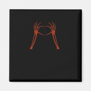 Skeleton Hands Heart Sign Costume Funny Halloween Magnet