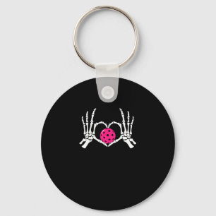 Skeleton Hands Heart Sign Funny Pickle Valentine's Key Ring