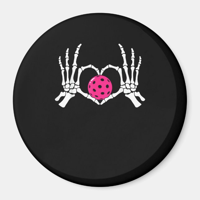 Skeleton Hands Heart Sign Funny Pickle Valentine's Magnet (Front)
