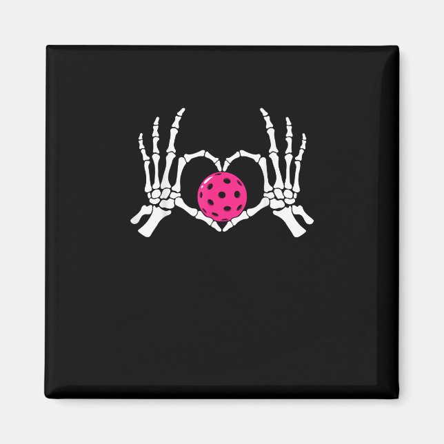 Skeleton Hands Heart Sign Funny Pickle Valentine's Magnet (Front)