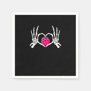 Skeleton Hands Heart Sign Funny Pickle Valentine's Napkin