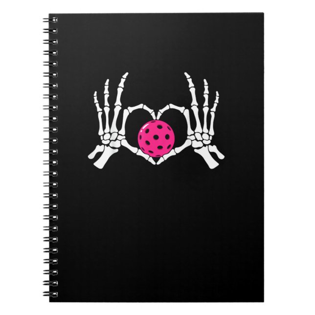 Skeleton Hands Heart Sign Funny Pickle Valentine's Notebook (Front)