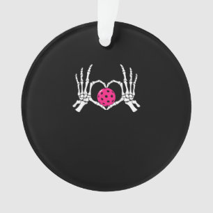Skeleton Hands Heart Sign Funny Pickle Valentine's Ornament