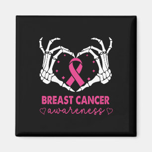 Skeleton Hands Heart Sign Halloween Breast Cancer Magnet