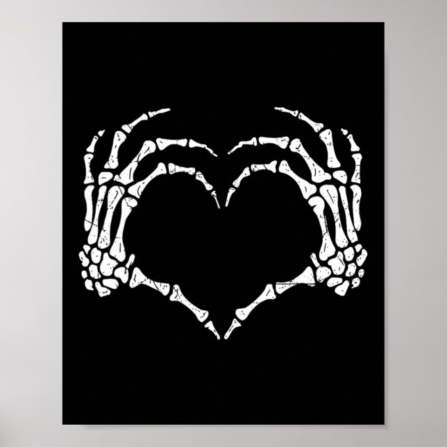 Skeleton Hands Heart Sign Halloween Costume Men Wo (Front)