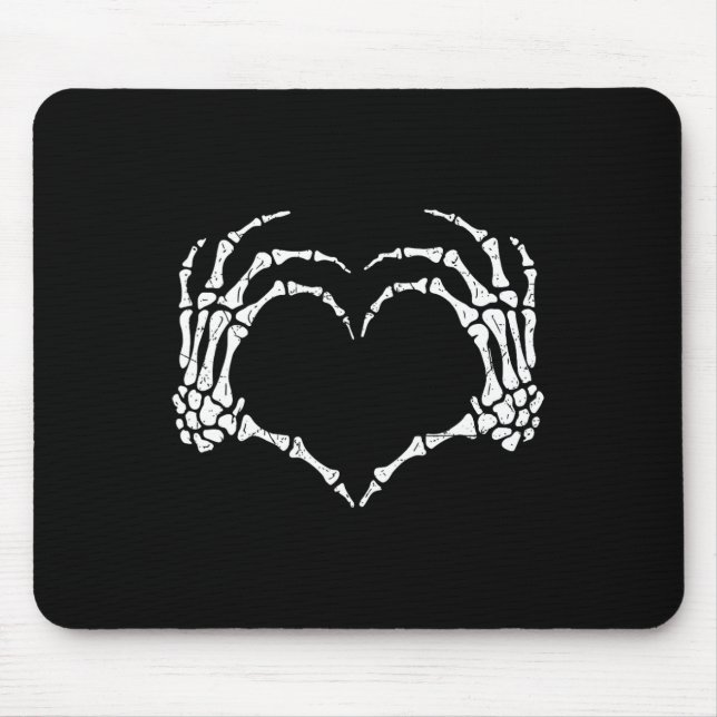 Skeleton Hands Heart Sign Halloween Costume Men Wo Mouse Mat (Front)