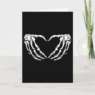 Skeleton Hands Heart Sign Halloween Costume Women  Card