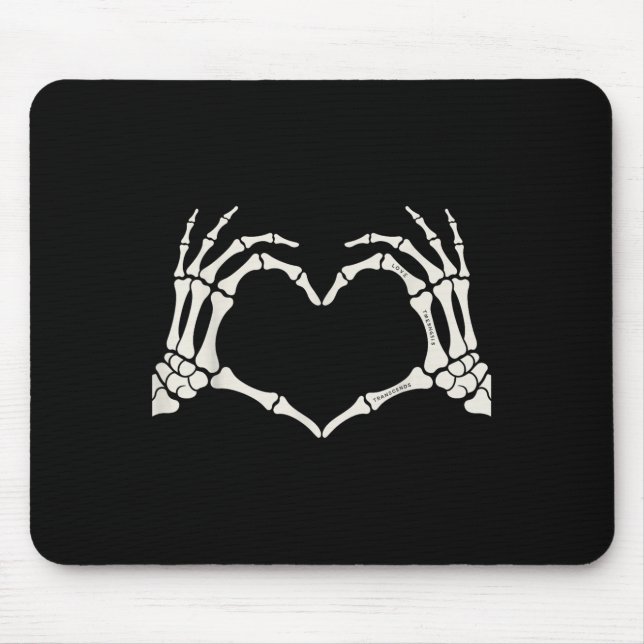 Skeleton Hands Heart Sign Halloween  Mouse Mat (Front)