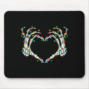 Skeleton Hands Heart Sign Light Christmas Costume Mouse Mat