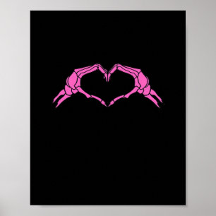 Skeleton Hands Heart Sign Retro Halloween