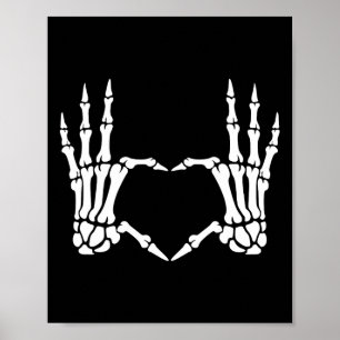 Skeleton Hands Heart Sign Retro Halloween Costume 