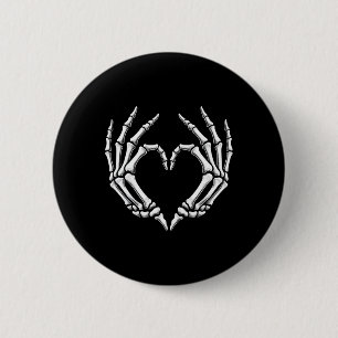 Skeleton Hands Heart Sign Retro Halloween Costume 6 Cm Round Badge
