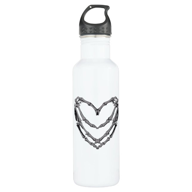 Skeleton Hands Heart Sign Retro Halloween Costume  710 Ml Water Bottle (Front)