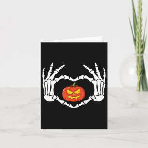 Skeleton Hands Heart Sign Retro Halloween Costume  Card