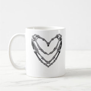 Skeleton Hands Heart Sign Retro Halloween Costume  Coffee Mug