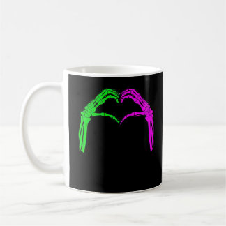 Skeleton Hands Heart Sign Retro Halloween Costume Coffee Mug