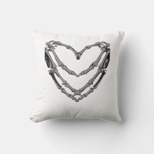 Skeleton Hands Heart Sign Retro Halloween Costume  Cushion