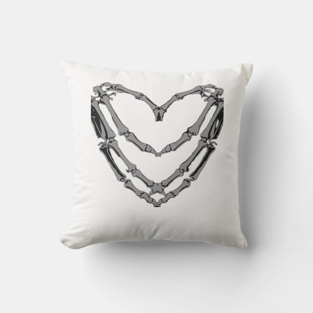Skeleton Hands Heart Sign Retro Halloween Costume  Cushion (Front)