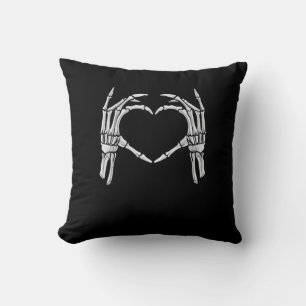 Skeleton Hands Heart Sign Retro Halloween Costume  Cushion