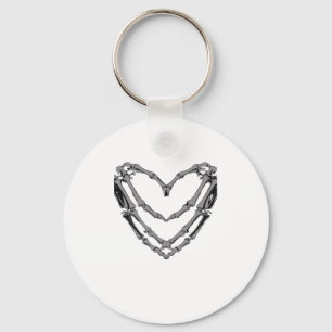 Skeleton Hands Heart Sign Retro Halloween Costume Key Ring