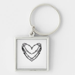 Skeleton Hands Heart Sign Retro Halloween Costume Key Ring