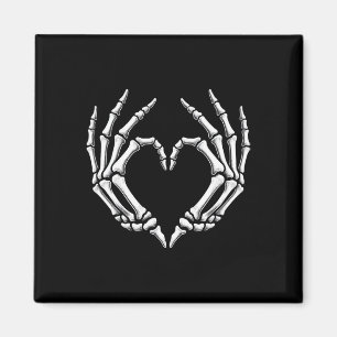 Skeleton Hands Heart Sign Retro Halloween Costume Magnet