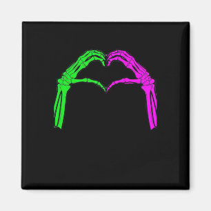 Skeleton Hands Heart Sign Retro Halloween Costume Magnet