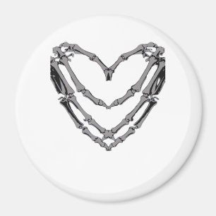 Skeleton Hands Heart Sign Retro Halloween Costume  Magnet